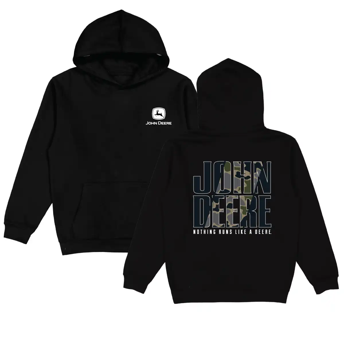 JOHN DEERE Kapuzensweatshirt Schwarz Camouflage
