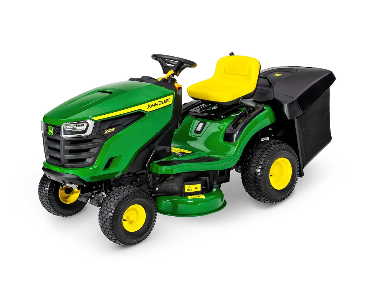 JOHN DEERE Rasentraktor X117R mit Mähwerk und Grasfangkorb