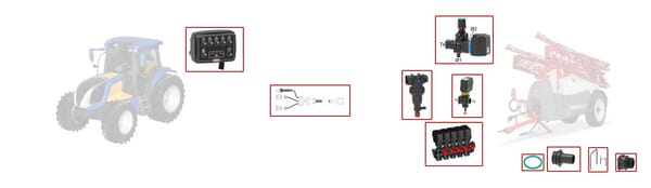 Satz Auslegerspritze 5 Sektionen, Schaltkasten aus der Kategorie Regeltechnik