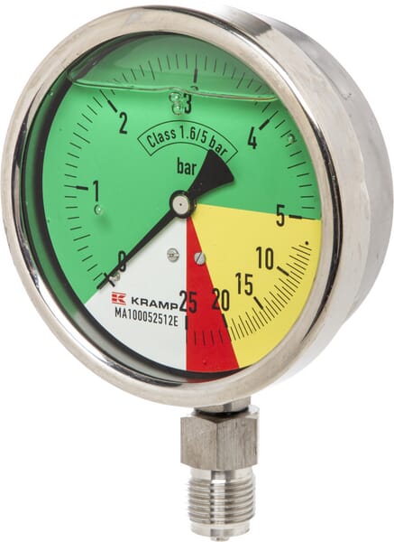 Manometer Ø100mm 0-5-20-25 1/2" BSP  Anschluss unten aus der Kategorie Regeltechnik