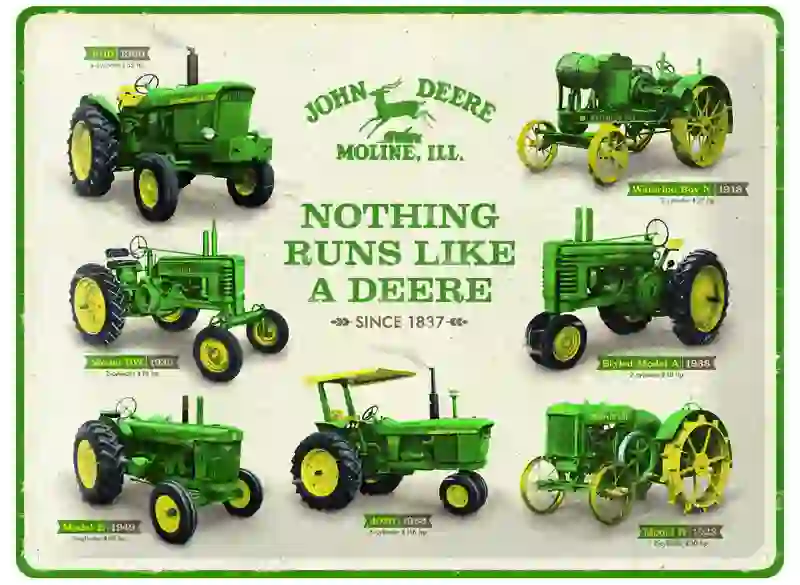 JOHN DEERE Blechschild History Series 30x40 cm JOHN DEERE Blechschild History Series 30x40 cm