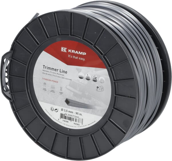 Mähfaden Ø 3.5mm 95m viereckig Titanium Power grau Kramp (NL3595TSKR) von Kramp
