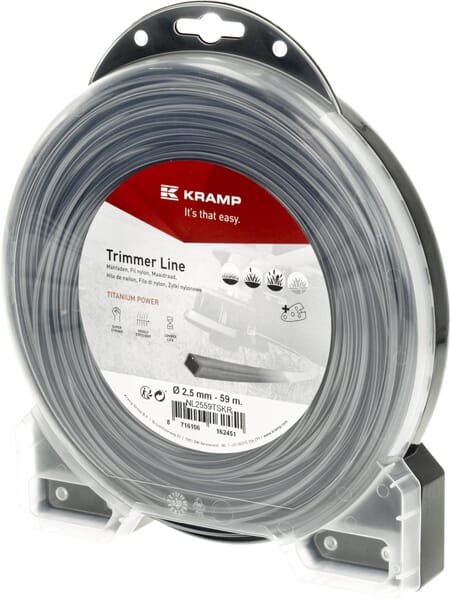 Mähfaden Ø 2.5mm 59m viereckig Titanium Power grau Kramp (NL2559TSKR) von Kramp