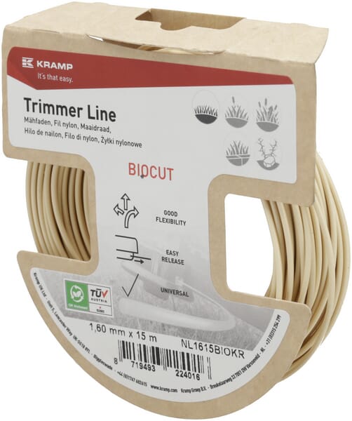 Trimmerschnur Ø1,6x15m, rund Kramp Biocut Starch (NL1615BIOKR) von Kramp