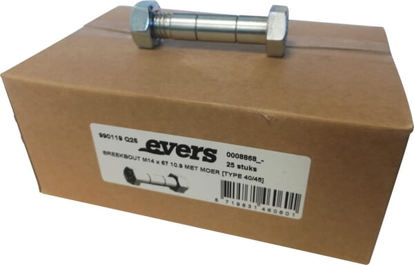 Scherschraube mit Mutter (25x), M14x67, 10.9, TYP 40/45 990119Q25