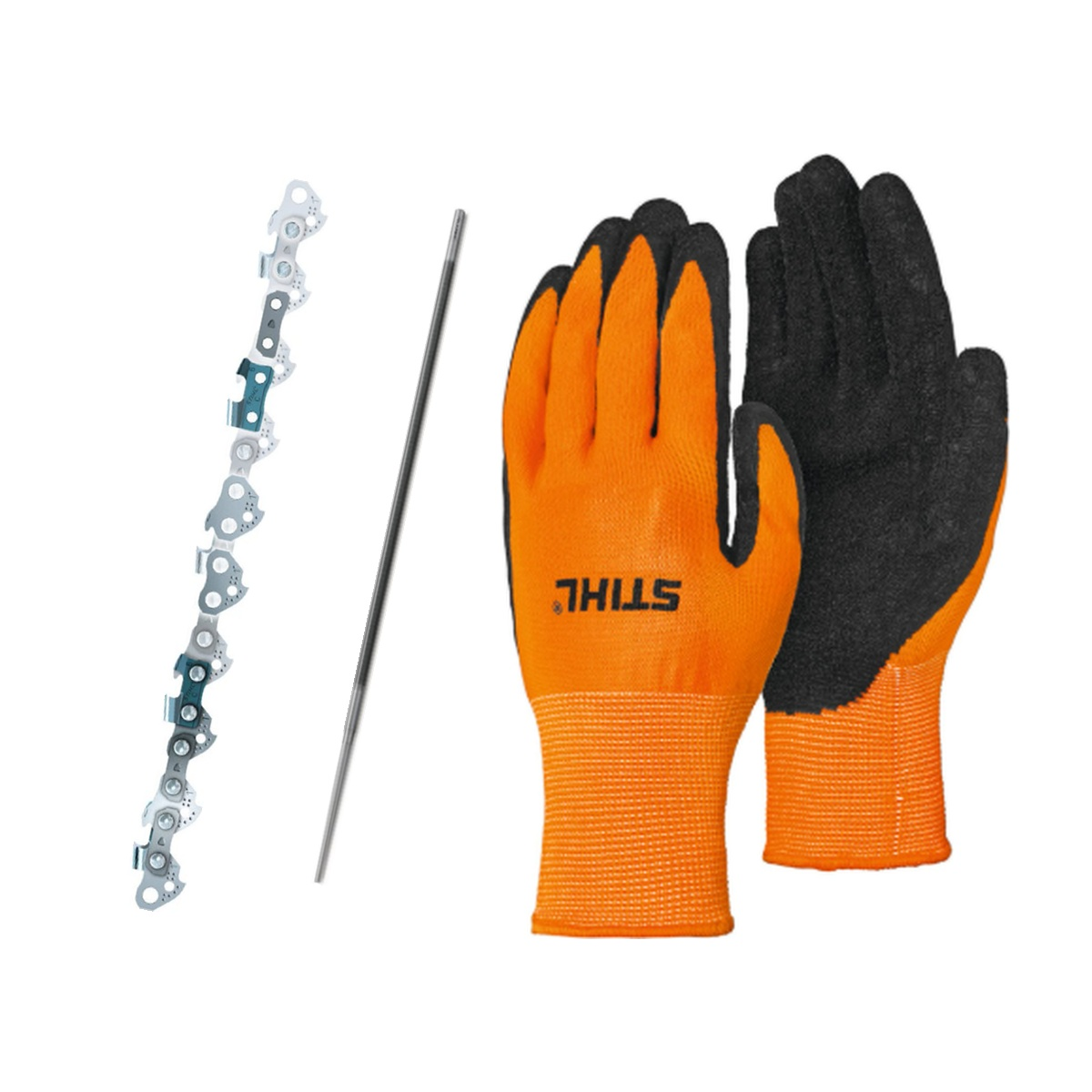 STIHL Holzaufbereitungs Set S | Sägekette, Feile, Handschuhe