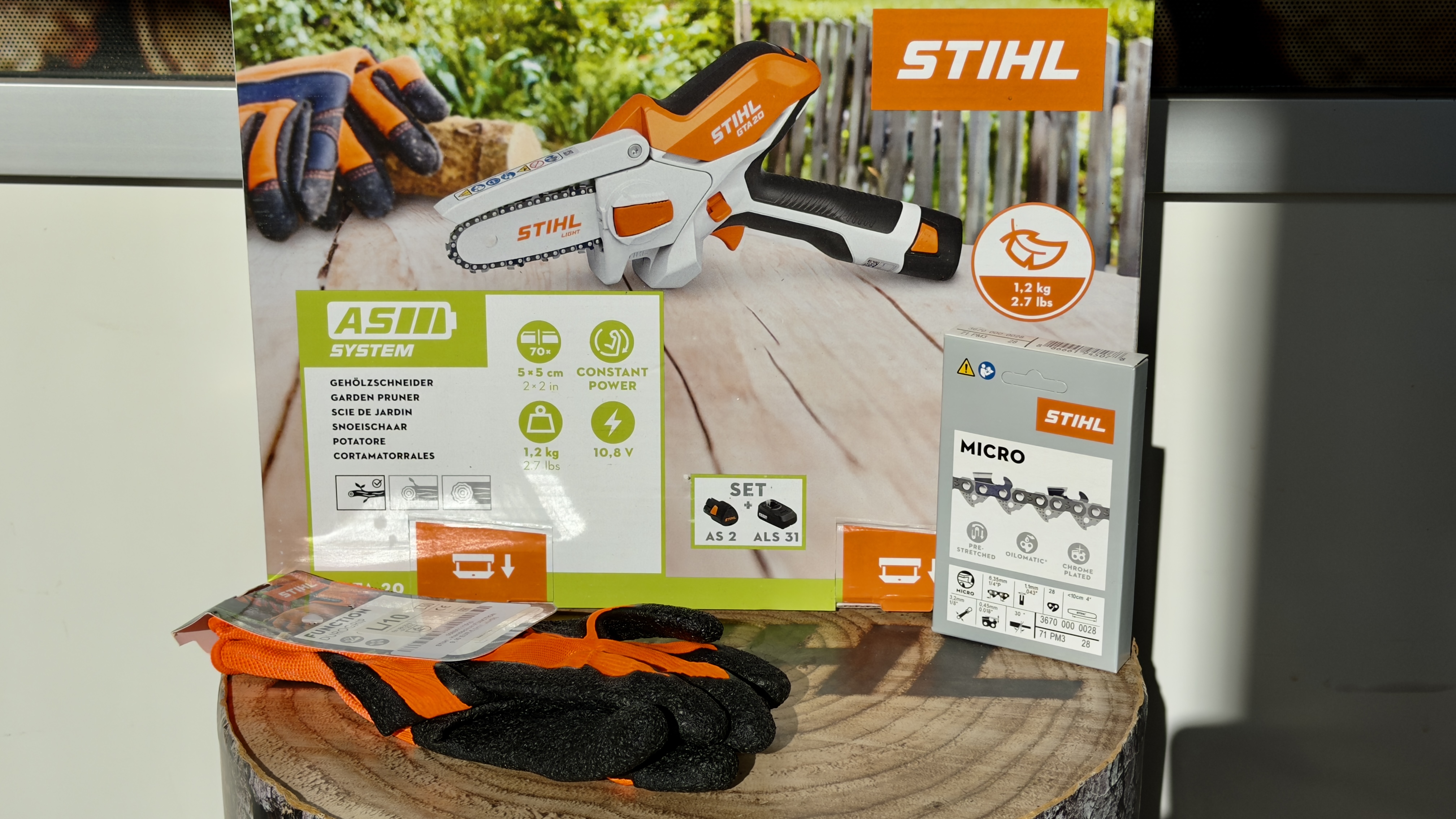 STIHL GTA 20 Set NEU + Function DuroGrip Handschuhe + Ersatzkette