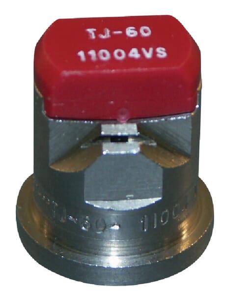 Doppelflachstrahldüse TJ 110° rot V2A aus der Kategorie Spritzgestänge und Düsen