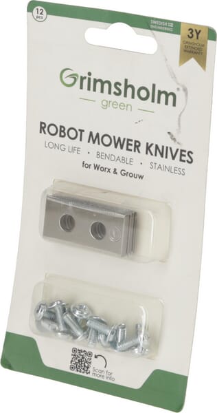 Messer, 12 Stck, passend zu Mähroboter Worx , Grouw (FGP120) von Grimsholm