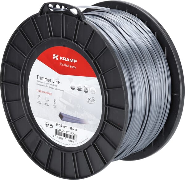 Mähfaden Ø 2.5mm 185m viereckig Titanium Power grau Kramp (NL25185TSKR) von Kramp
