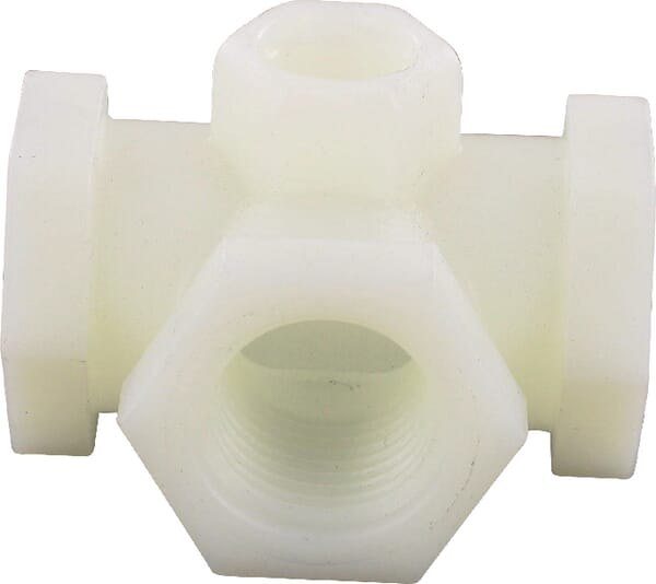 T-Stück 1/2" weiblich mit 1/4" aus der Kategorie Schlauchanschlüsse