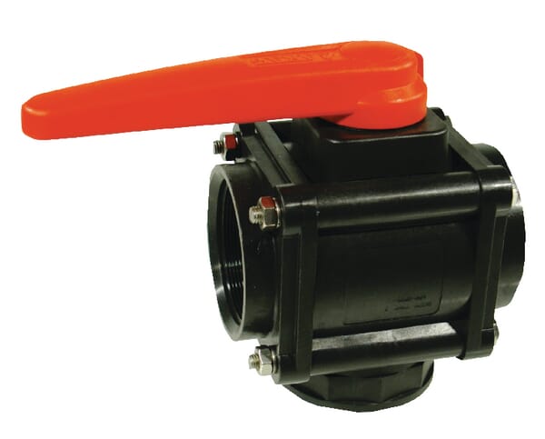 Kugelhahn L 3-Wege PP 3" IG aus der Kategorie Regeltechnik