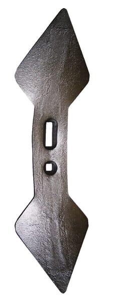 Grubberspitze / Doppelherzschar, 450x135x19mm, wendbar, gebogen, 2 Löcher (CP2822) – passend für Goliath