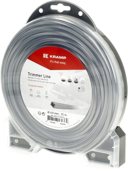 Mähfaden Ø 4mm 23m viereckig Titanium Power grau Kramp (NL4023TSKR) von Kramp