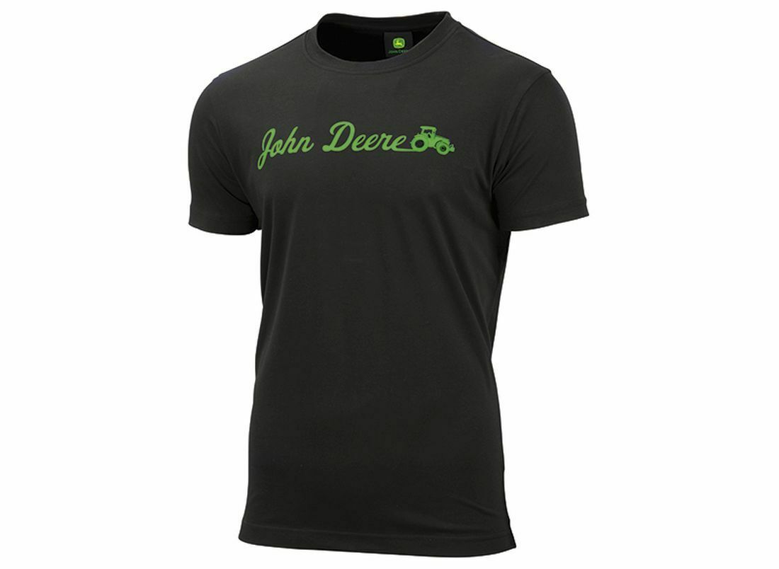 MCL201806013 JOHN DEERE T-Shirt Herren Logo Schwarz JOHN DEERE T-Shirt Herren Logo Schwarz MCL201806013