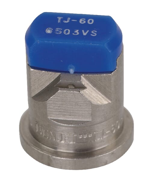 Doppelflachstrahldüse TJ 65° blau V2A aus der Kategorie Spritzgestänge und Düsen