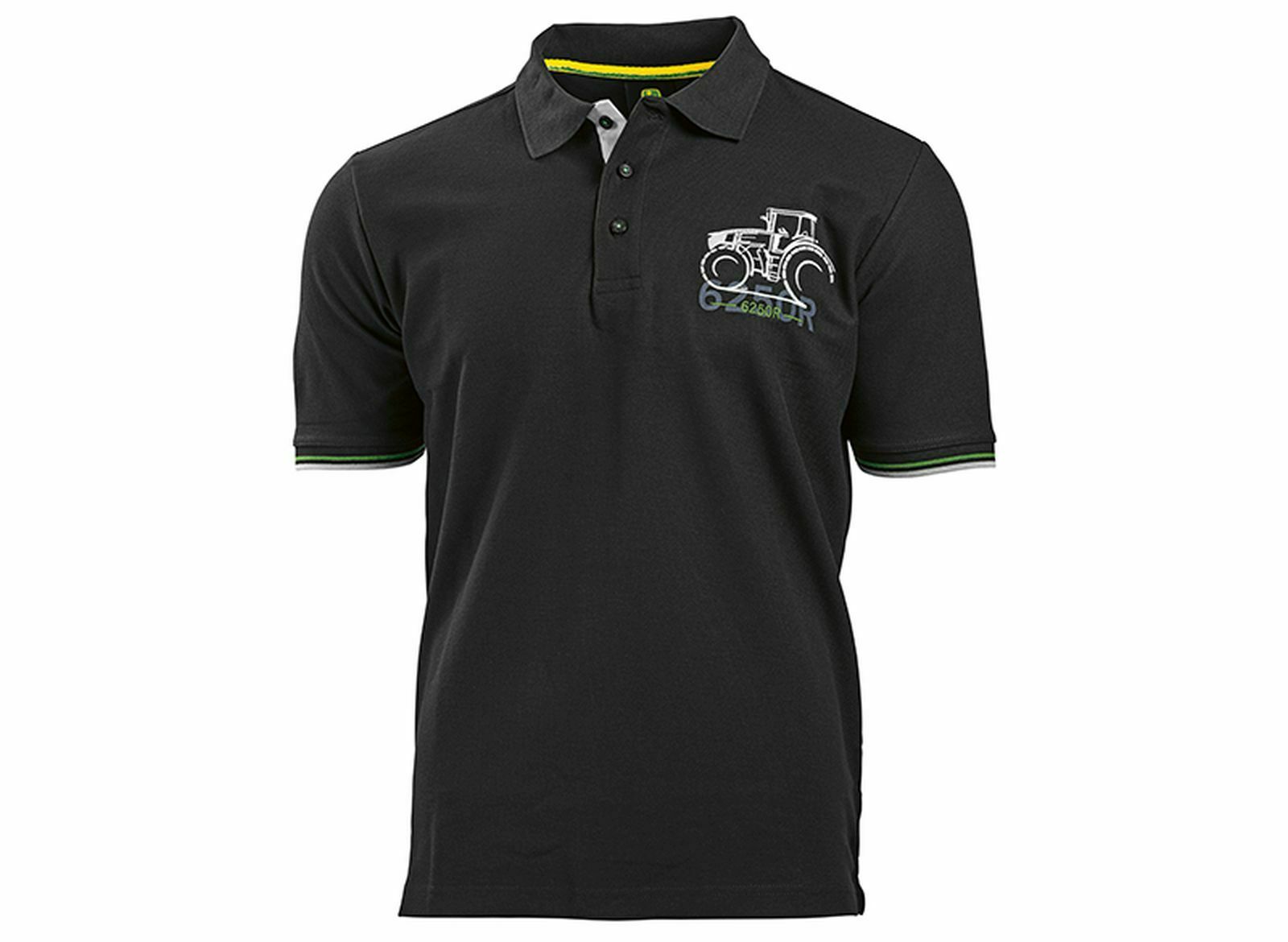 JOHN DEERE Poloshirt Herren "6250R" Schwarz MCL201707013