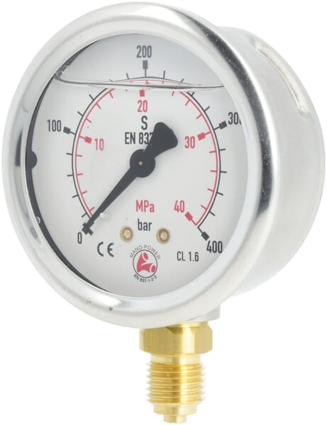 Manometer, 0-400 bar, G1/4", V&N (VNR844940) – passend für Vogel & Noot