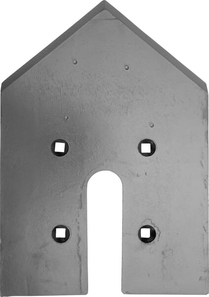 Grubberspitze 350x240x12mm, flach, 4 Löcher, passend für Lemken (3374351GP) – passend für Lemken