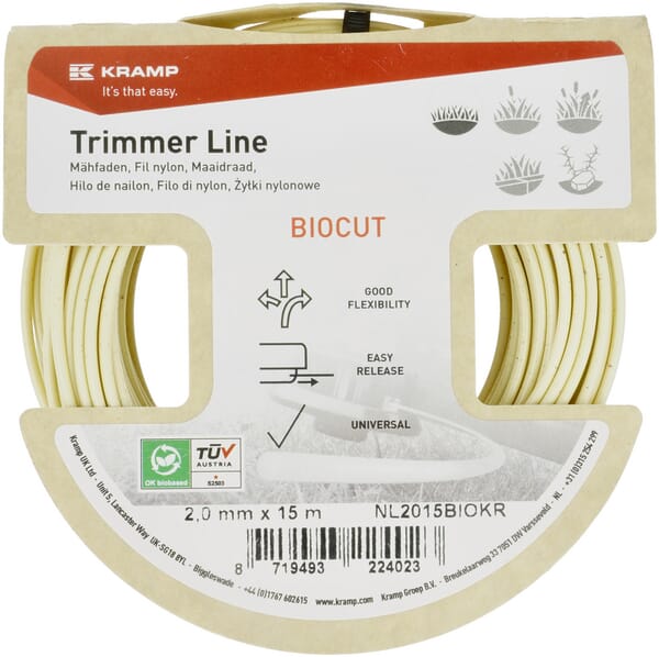 Trimmerschnur Ø2,0x15m, rund Kramp Biocut Starch (NL2015BIOKR) von Kramp
