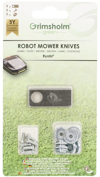 Messer, 9 Stck, passend zu Mähroboter Ryobi Roboyagi (FGP1160) von Grimsholm