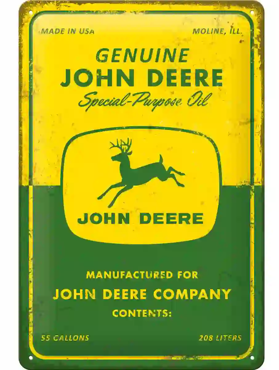 JOHN DEERE Blechschild Spezial Öl 20x30 cm JOHN DEERE Blechschild Spezial Öl 20x30 cm