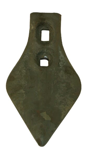 Grubberspitze 235x120x9mm, gehärtet, gekrümmt, 2 Löcher, passend für Peecon CP001000
