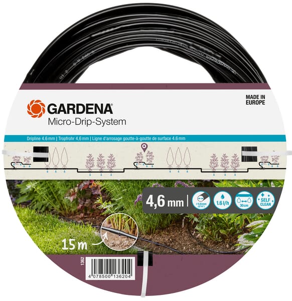 Mikro-Tropfbewässerungsleitung 4,6mm (3/16"), 15m (GA01362) von Gardena