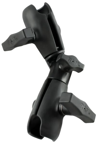 Doppelter Halter mit Drehgelenk und Klemmarm - C Größe 1 1/2" aus der Kategorie GPS- und Lenksysteme