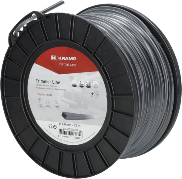 Mähfaden Ø 4mm 72m viereckig Titanium Power grau Kramp (NL4072TSKR) von Kramp