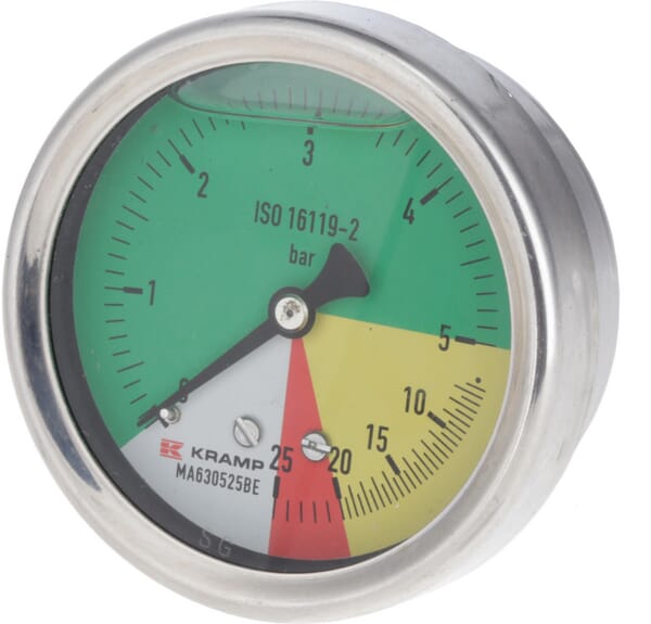 Manometer Ø63mm 0-5-20-25 1/4" BSP  Anschluss rückseitig aus der Kategorie Regeltechnik