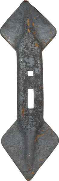Grubberspitze / Doppelherzschar 450x135x19.5mm, wendbar, gekrümmt, 2 Löcher (CP2821) – passend für Goliath