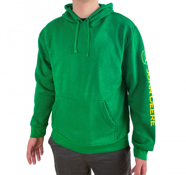 JOHN DEERE Pullover in Grün mit Ärmel-Logo