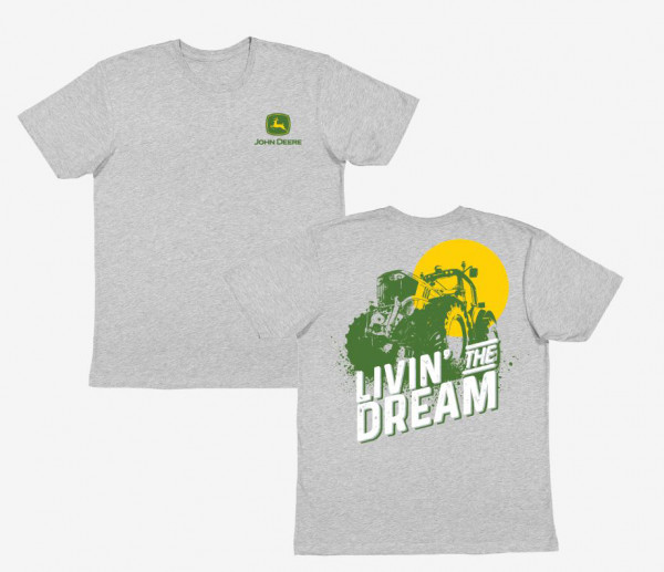 JOHN DEERE T-Shirt "Livin the Dream" Grau