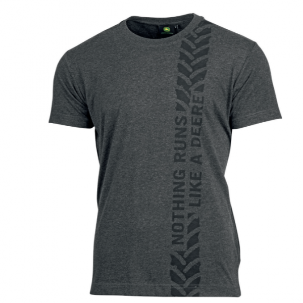 JOHN DEERE T-Shirt Herren mit Traktorspur-Aufdruck Grau